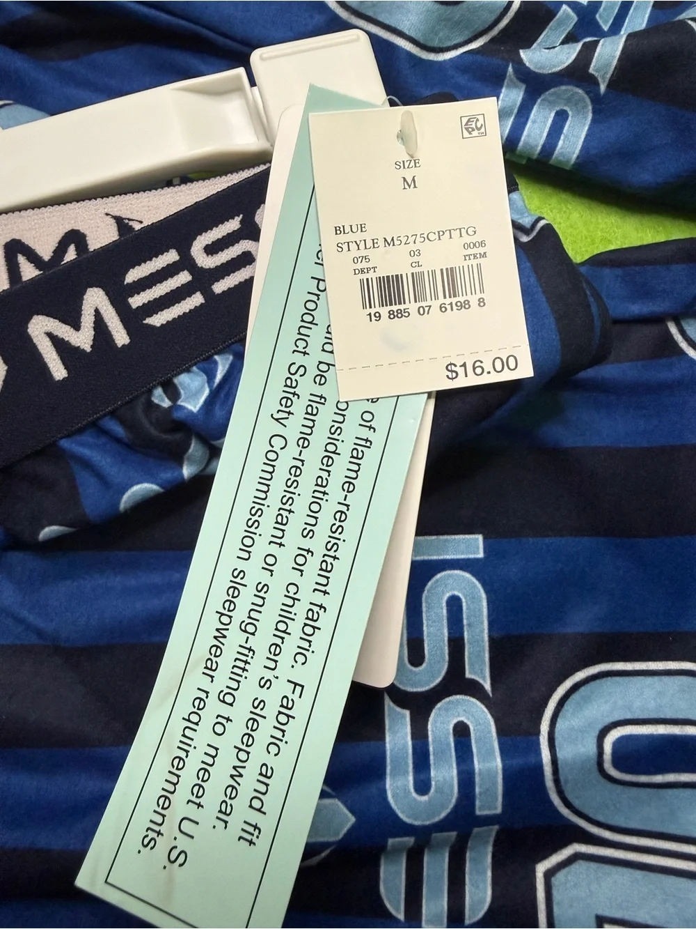 Lionel Messi 10 Blue Striped Pajama Pants Kids